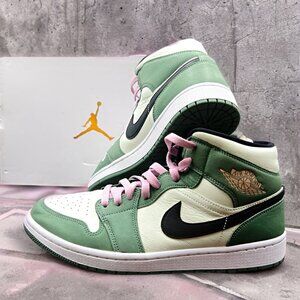 NIke Air Jordan 1 Mid SE High Top Sneakers Dutch Green AKA Sporty Shoes FLAW